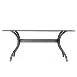 Enchantia - Outdoor Rectangular Dining Table With Weave Tabletop And Flared Legs - Copper