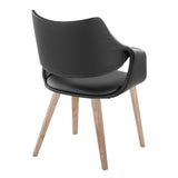 Curvo - High Back Upholstered Chair (Set of 2) - Whitewashed Wood Legs