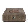 Wellington Square Iron Fire Pit With Wood Pattern Design And 50, 000 Btu Output