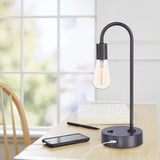 Cane - Tube Metal Task Lamp With USB - Gray Slate