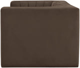 Rummi - Velvet Performance Fabric Upholstered 2 Piece Modular Loveseat