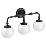 Colinet Matte black three globe bath light - (YB0563BL)