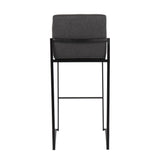 Fuji - High Back Barstool - Black Steel Legs
