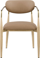 Ronda - Vegan Leather Upholstered Dining Arm Chair - Natural Legs