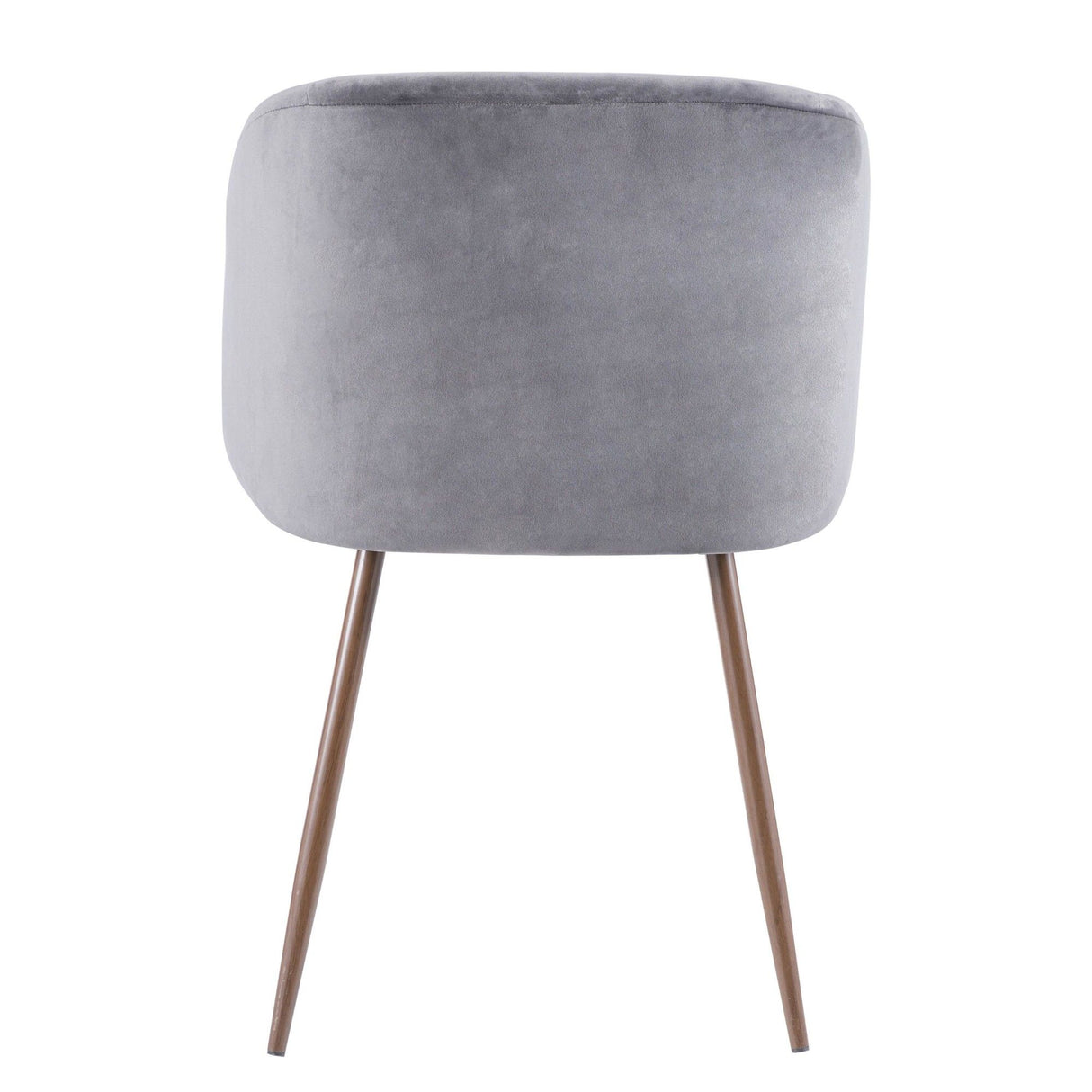 Luna - Contemporary Dining / Accent Chair (Set of 2) - Walnut With Gray Velvet