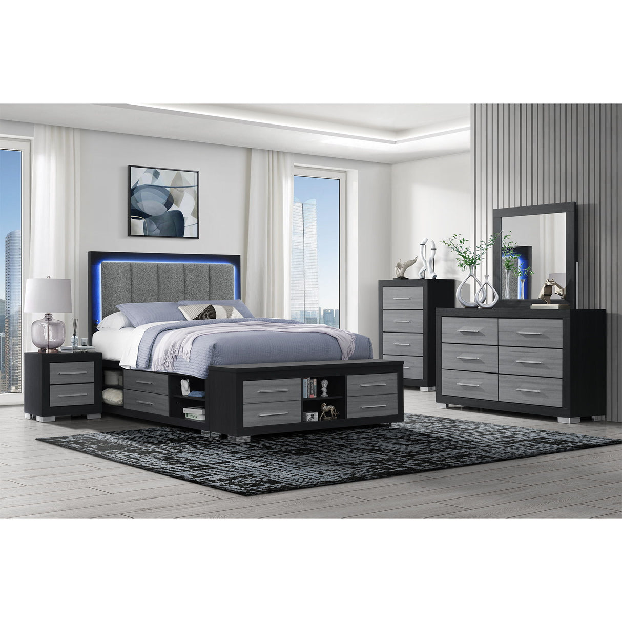 Emilia - 5 Piece Bedroom Set With Panel Headboard