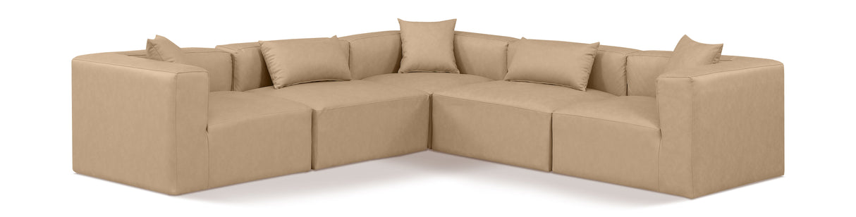 Cube - 5 Piece Modular Corner Sectional - Tan