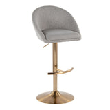 Matisse - Highback Adjustable Barstool With Rounded T Footrest (Set of 2) - Gold Metal