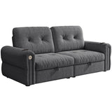 2 In 1 Convertible Sofa Bed For Living Room - Dark Gray - Fabric
