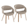 Curvo - Upholstered Chair (Set of 2) - Whitewashed Wood Legs