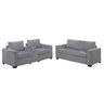 Elegant Simple Sofa Set With Console Cup Holder And Loveseat