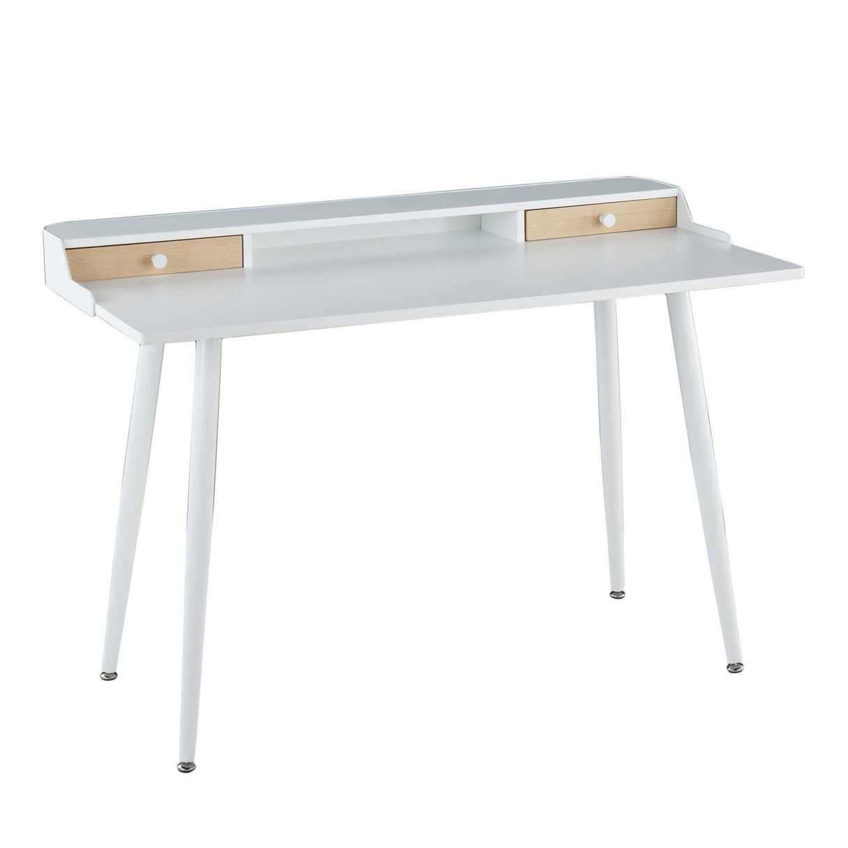 Harvey - Contemporary Desk - White Steel