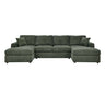 3 Piece Corduroy Double Chaise Sectional Sofa