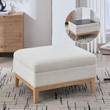 Upholstered Storage Ottoman With Reversible Lid Coffee Table, Foot Stool