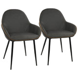 Clubhouse - Dining Chair - Black With Gray Vintage Faux Leather (Set of 2)