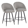 Matisse - 26" Highback Fixed-Height Counter Stool With Swivel And Round Black Metal Footrest (Set of 2) - Black Metal