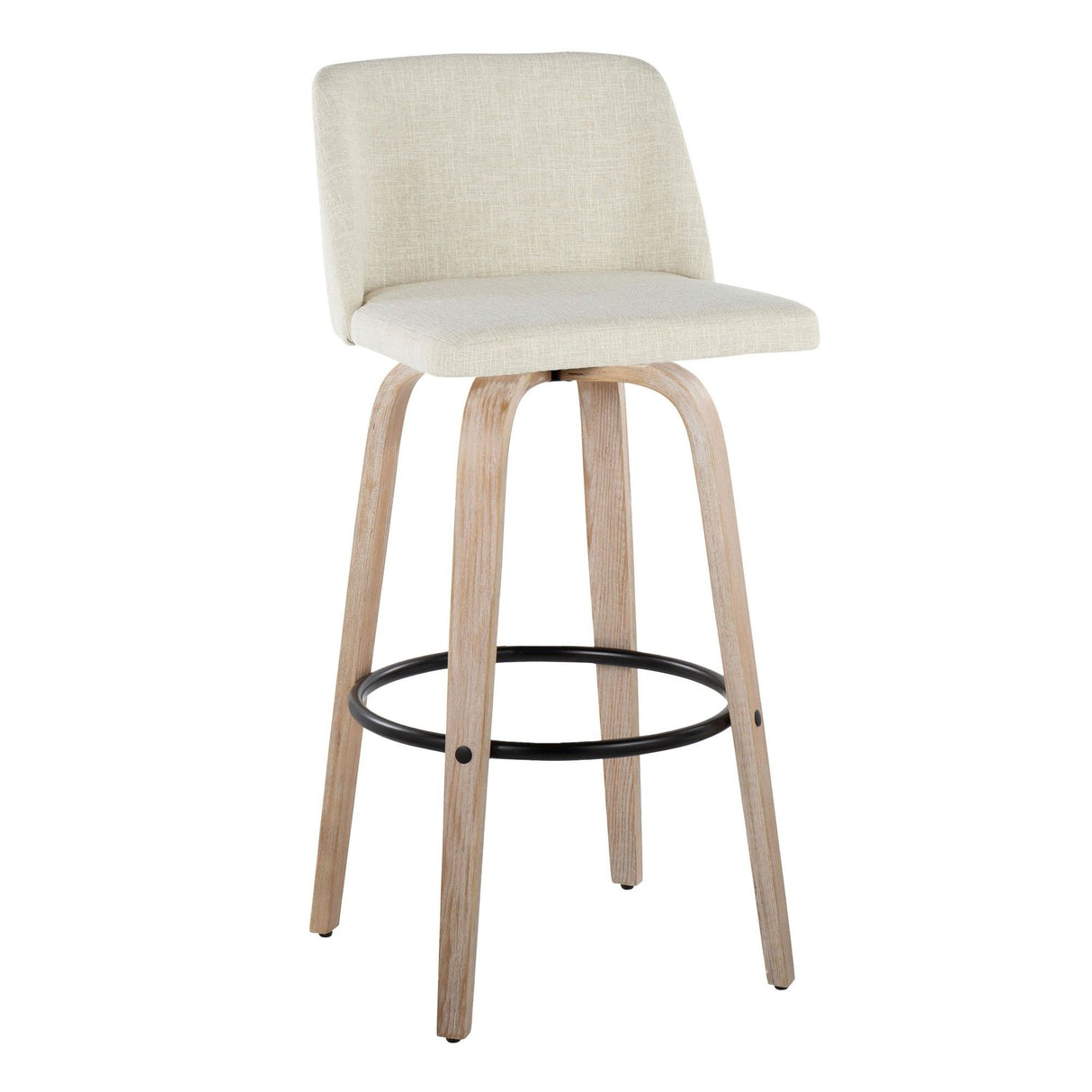 Toriano - 30" Fixed-Height Barstool (Set of 2) - Cream And Black