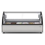 46 in. Countertop Gelato Display Case with 6 Pans and Built-in Glass Sneeze Guard in Stainless-Steel (KM-CGD-6P)