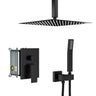 Modern Dual Shower Head System With 16" Ceiling Mount Finish, Stainless Steel And Brass