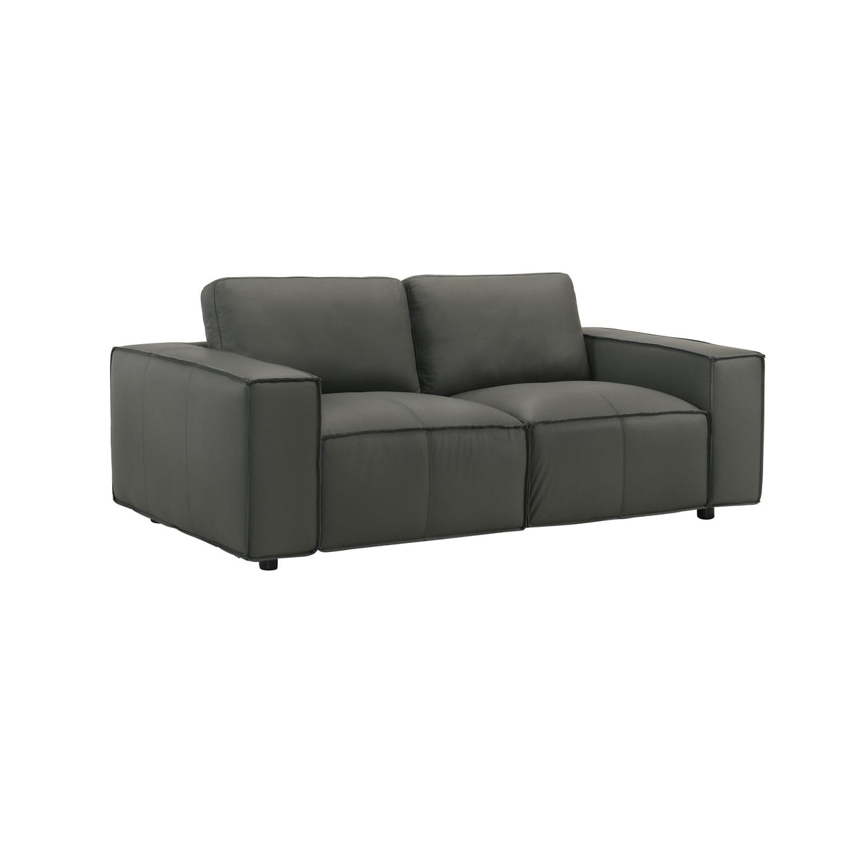 Clayton - Leather Loveseat With Track Arms