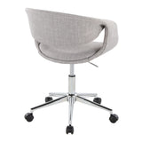 Curvo - Upholstered 5-Star Task Chair - Chrome Metal Base