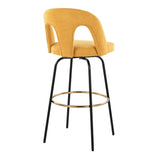 Ava - Upholstered Fixed-Height Barstool (Set of 2) - Black Base