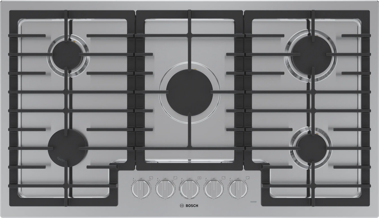 Bosch NGM5659UC 36 inch gas cooktop top view