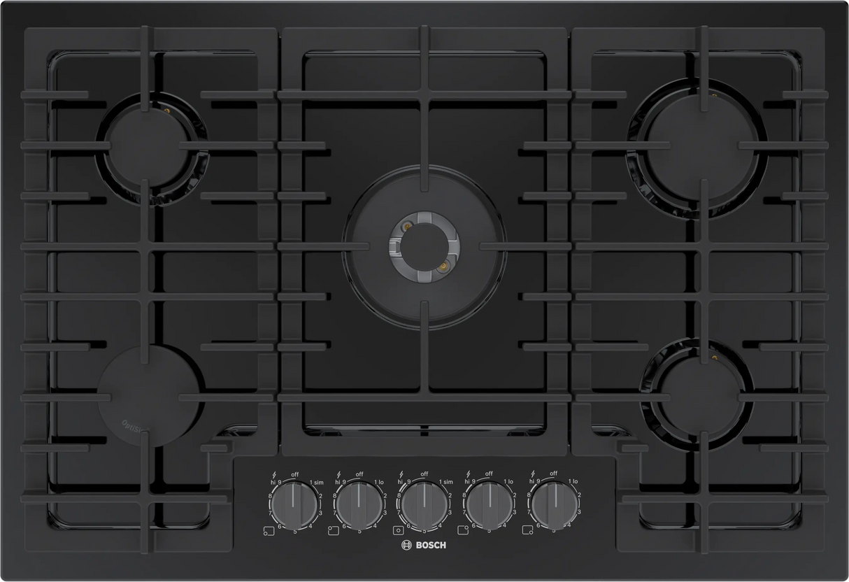 Bosch NGM8049UC 800 Series 30 inch gas cooktop top view