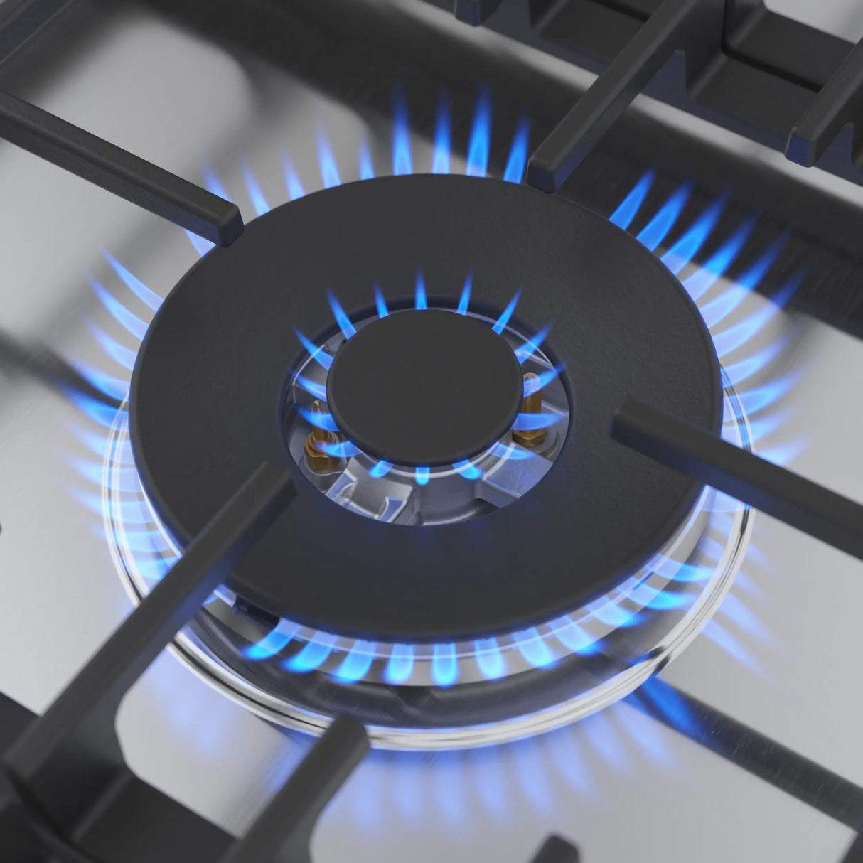 Bosch NGM8659UC center dual-flame power burner with flames