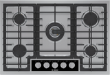 Bosch NGMP059UC Benchmark 30 inch stainless steel gas cooktop top view