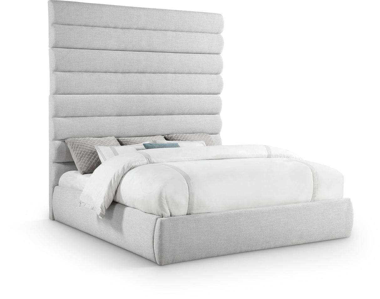 Adam - Linen Fabric Bed With 89" Headboard