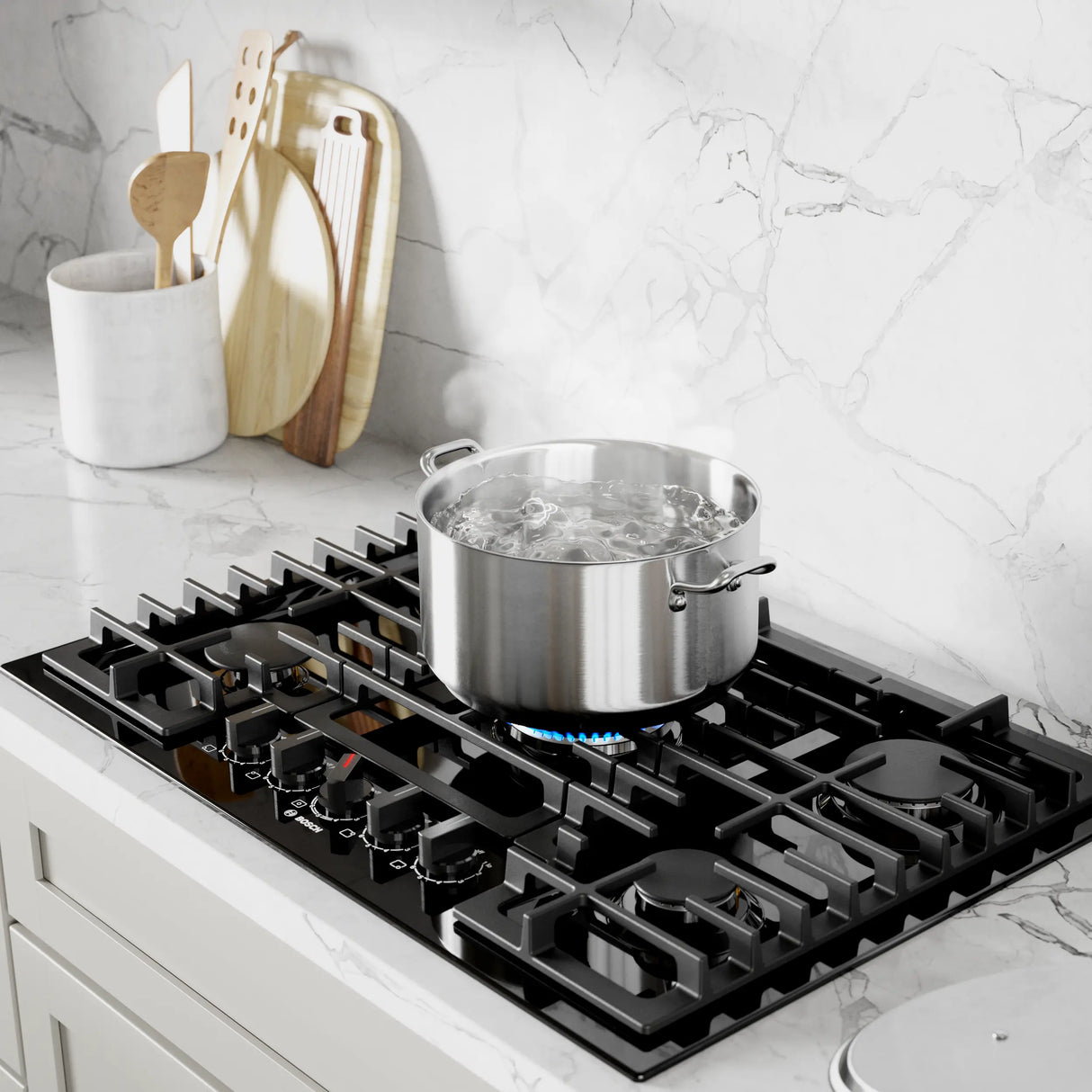 Bosch NGM8049UC gas cooktop boiling water