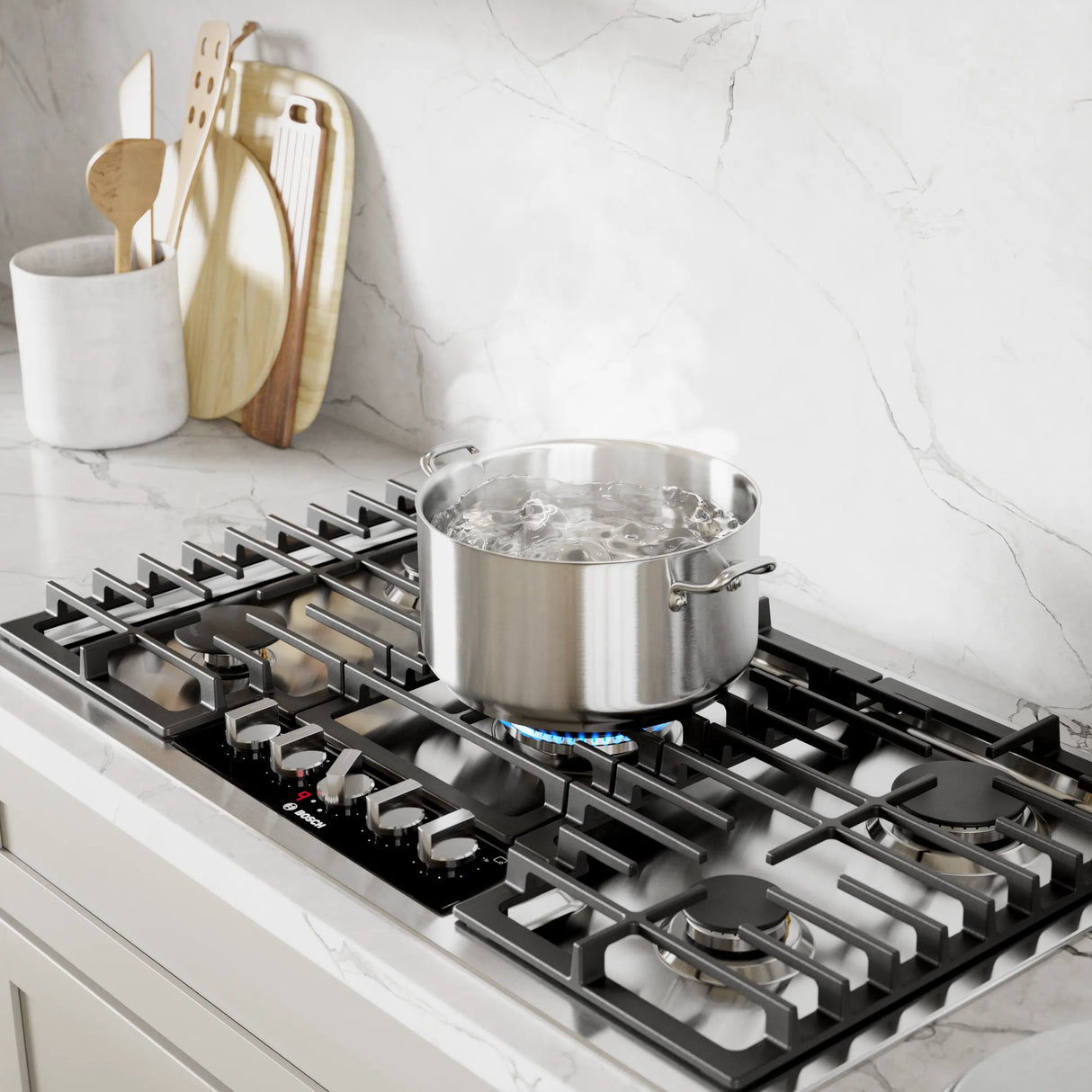 Bosch NGMP659UC boiling water on dual-flame power burner