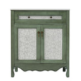 Bathroom Vanity With Rectangle Sink, Tip Out Tray - Antique Blue Green