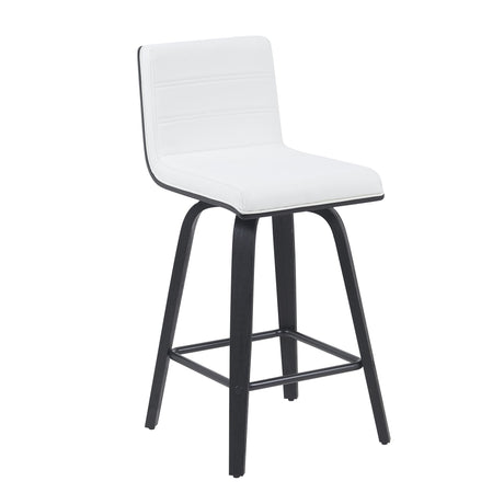 Vienna - Modern Counter Height Swivel Bar Stool - Black Brushed Wood Frame