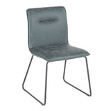 Casper - Industrial Chair (Set of 2) - Black Metal And Green Faux Leather Fabric