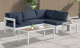 Nizuc - Outdoor Patio 4 Piece Modular Sectional With White Frame