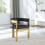 Romeo - Faux Leather Dining Chair With Gold Base (Set of 2)