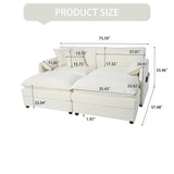 Modern Comfy Deep Seat Modular Sectional Sofa Cloud Couch With Ottoman