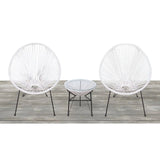Outdoor Conversation Set With Ergonomic Lounge Chairs And Tempered Glass Table