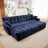 Sofa Set With Ottoman And Pillows, Textured, High Resilience Cushions