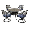 Round 48.03" Long Aluminum Dining Set With Cushions