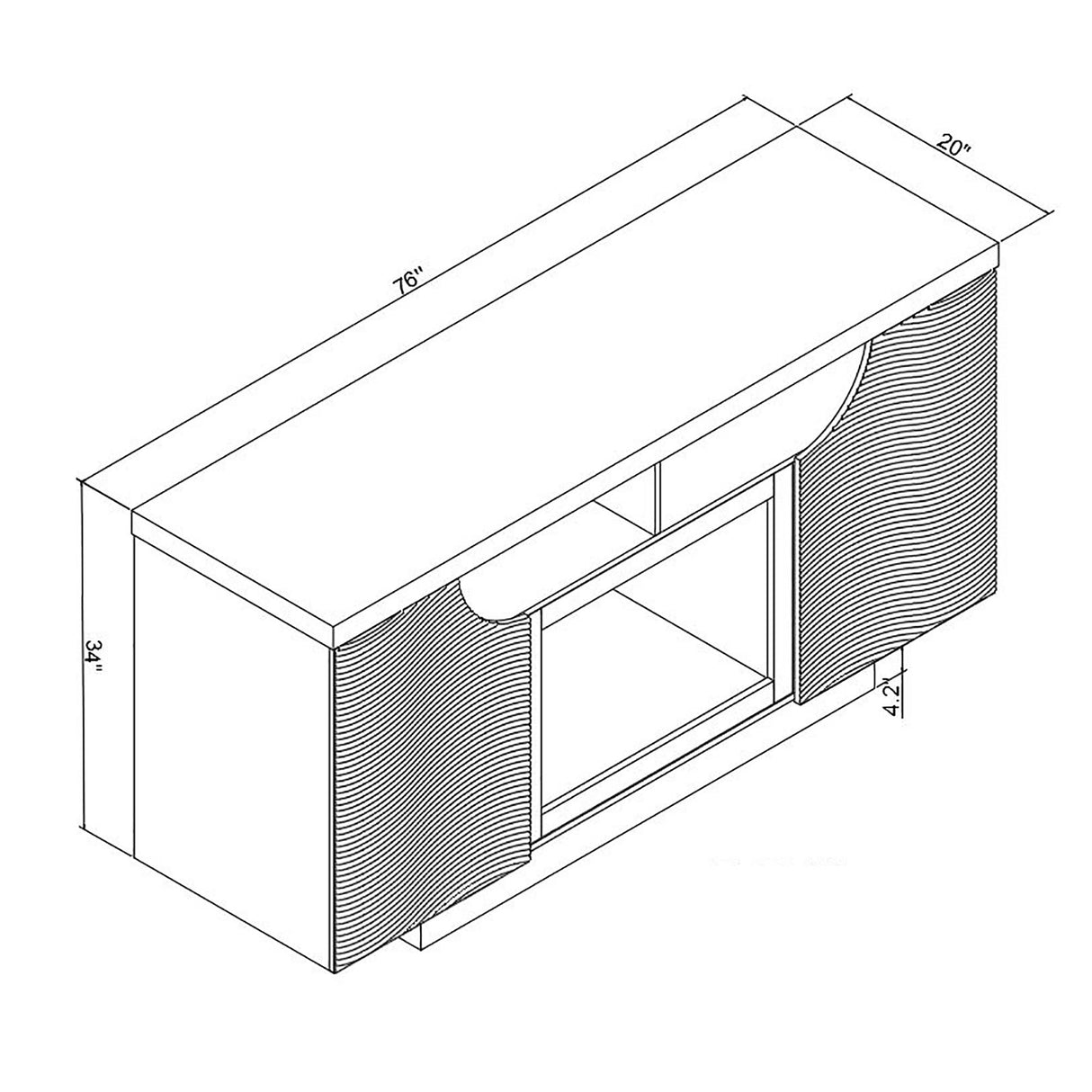 Alessia - Electric Fireplace With Multi Color LED And Flame Settings