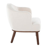 Ahoy - Mid-Century Modern Accent Chair - Walnut Wood And Cream Fabric