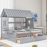House Platform Beds With 2 Drawers, Side By Side Design