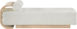 Zephyr - Linen Textured Fabric Upholstered Chaise - Painted Natural Base