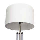 Nimbus - Floor Lamp With 3 Way Rotary Switch Clear Body Base - Silver Gray / White