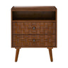 Nightstand With Charging Station, 2 Drawer Bedside Table With Shelf And USB / AC Ports