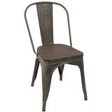 Oregon - Industrial - Farmhouse Stackable Dining Chair (Set of 2) - Antique And Espresso