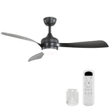 Ceiling Fan With 3 Blades, Remote Control, Reversible DC Motor, Noiseless Operation, 3 Downrods